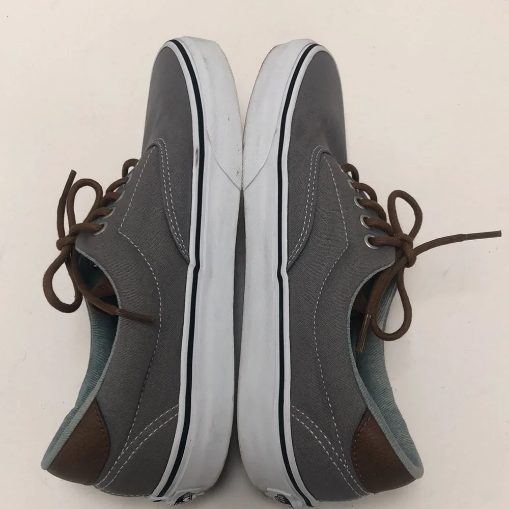 Vans in gray with brown trim